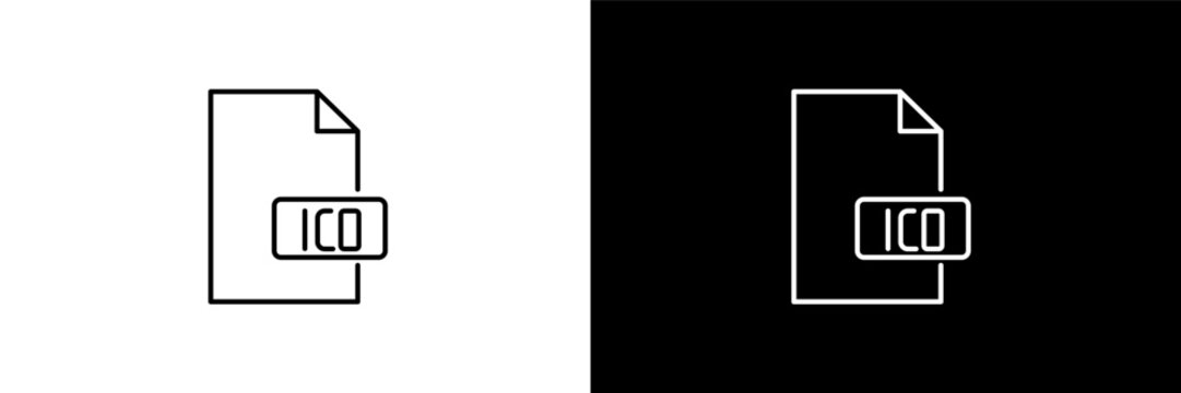 ico  outline icons in cryptocurrency category. White and Black style linear ico  icon