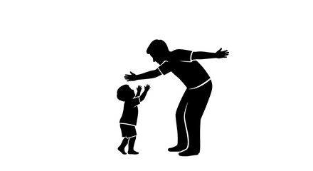 Fototapeta premium Mother and child playing together outside.