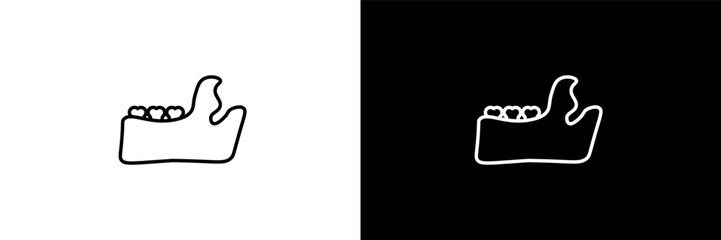 maxilla outline icons in dentist category. White and Black style linear maxilla icon © Design_Farm