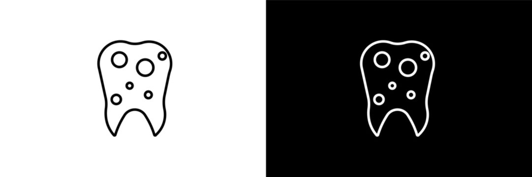 bicuspid outline icons in dentist category. White and Black style linear bicuspid icon