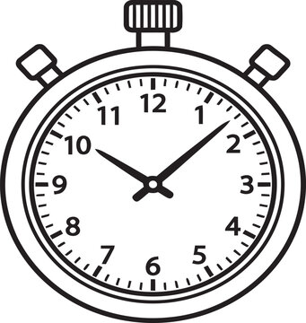 Vintage stopwatch illustration a classic timekeeping device in black and white
