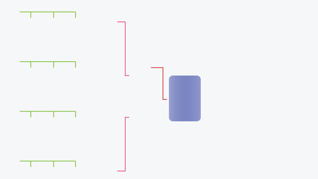 Minimalist tournament bracket vector, sports competition playoff chart, clean organizational tree diagram for business hierarchy or game results