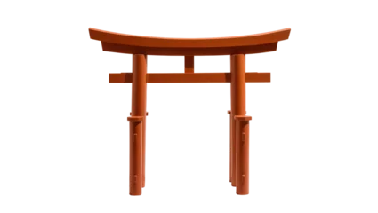 Fototapete Torii Tore Traditional Japanese Torii Gate Structure with Curved Roof and Wooden Posts  © Isolde