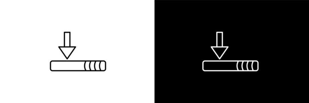window scrolling medium outline icons in education category. White and Black style linear window scrolling medium icon
