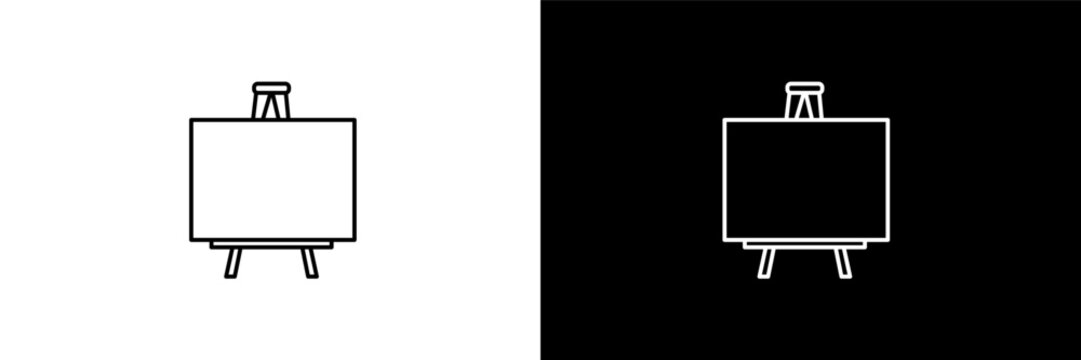 canvas outline icons in education category. White and Black style linear canvas icon