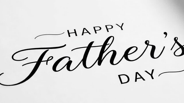 Handwritten calligraphic happy father&rsquo;s day greeting in monochrome calligraphy