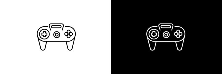 controller outline icons in entertainment category. White and Black style linear controller icon © Design_Farm