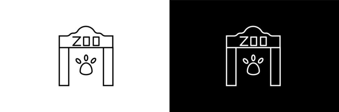 zoo outline icons in entertainment category. White and Black style linear zoo icon