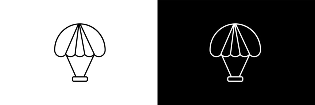 paraplane outline icons in entertainment category. White and Black style linear paraplane icon