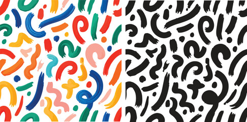 Bold brush drawn doodle shapes for graffiti street art poster design. Hand drawn thick heart and star symbols. Funky bold sticker collection. Naive brush graphic vector elements. Funky thick doodles © jobaida