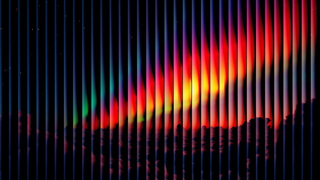 Colorful vertical lines with blurred rainbow effect abstract background