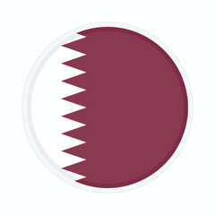 Glossy Qatar Flag Circle Icon with Subtle Shadow and Border for Mobile App Interface and International Navigation ©  Yassine DS
