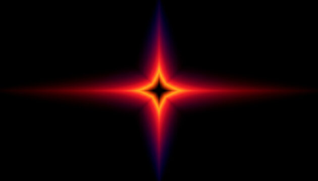 Glowing neon orange stars and red fire flares create a bright energy explosion loop with an abstract motion design on a dark black space background