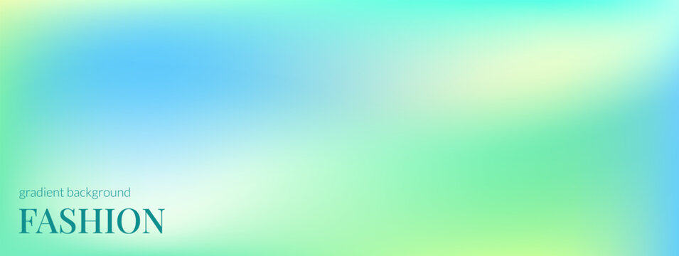 Gradient blue abstract background with mint green and yellow spring tones. Vivid aqua and turquoise gradation for fashion banner template. Bright summer vector backdrop with bold nature color energy.