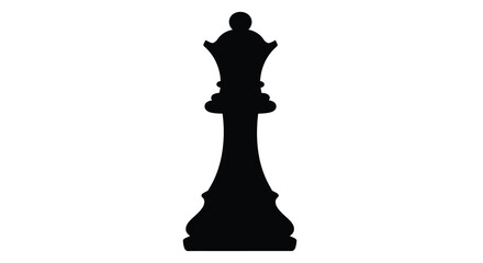 Black chess queen silhouette on a white background isolated game piece vector illustration high quality professional detailed modern elegant stylish clean © Tushar02