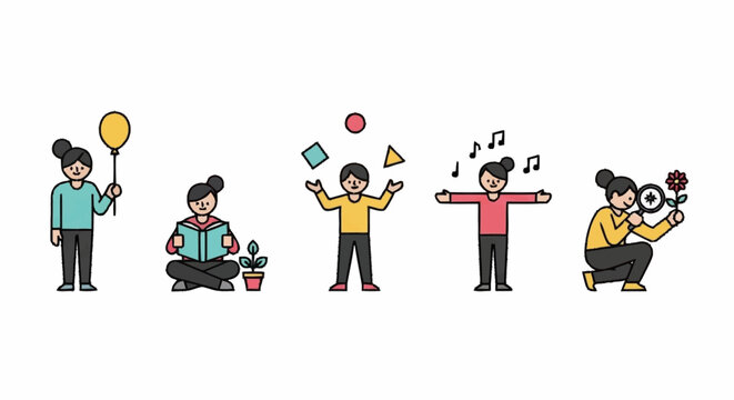 Diverse People Engaged in Various Activities and Hobbies.