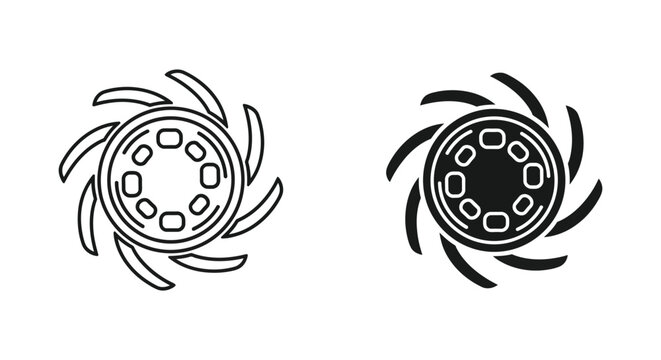 Dynamic hurricane swirl vortex icon vector illustration depicting motion energy power and abstract rotation