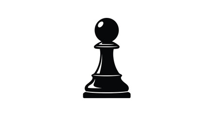 Black pawn silhouette on a white background a classic chess piece isolated vector graphic high quality professional detailed modern elegant stylish © Tushar02