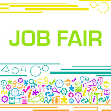 Job Fair Colorful Texture Bottom Square Business Symbols 