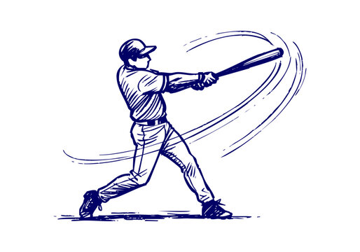 Baseball hand drawn simple sketch vector illustration