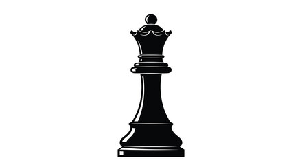 Chess queen silhouette on a white background a black and white game piece illustration high quality professional detailed modern elegant stylish © Tushar02