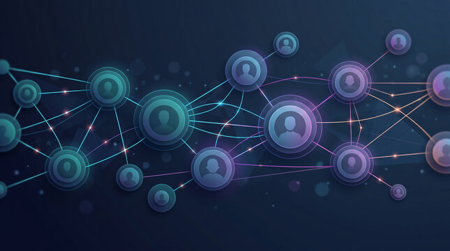 Abstract Social Network Graph with Profile Nodes and Connections