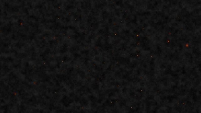 Dark void filled with glowing red specks. Tiny orbs float slowly against deep black background. No motion, no life, no emotion