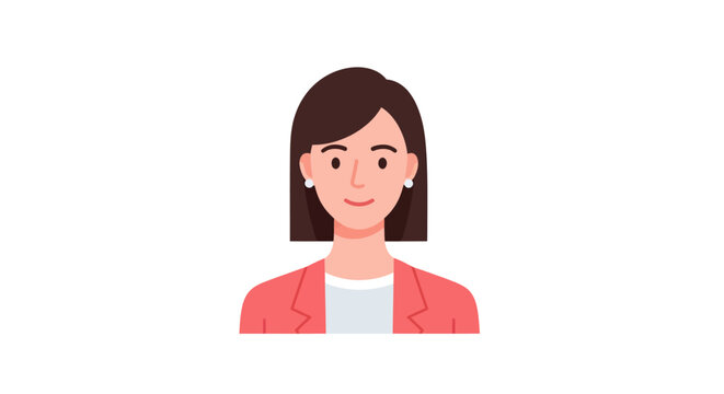 Smiling business woman cartoon avatar portrait