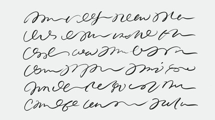Naklejka premium Expressive Black Ink Scribbles and Abstract Script Patterns on Light Background for Contemporary Art and Minimalist Design Elements