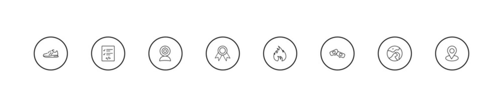 outline blogger and influencer icons set - , label, fire. editable vector for web and mobile ui