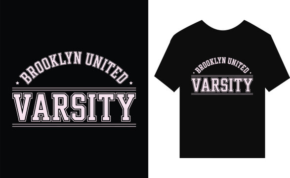Modern Athletic College T-Shirt Graphic with New York Lettering