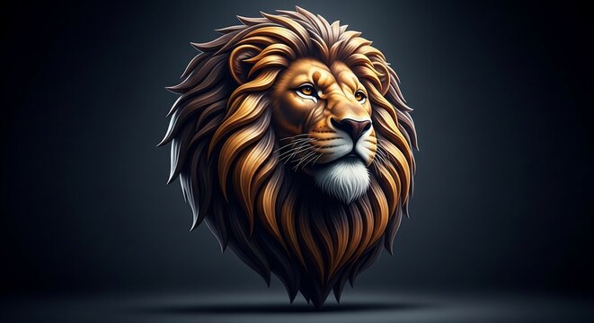 Lion head portrait illustration