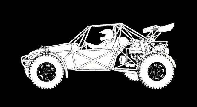 Off road buggy vehicle side.