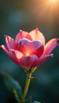 A close up of a pink flower with water droplets on it.