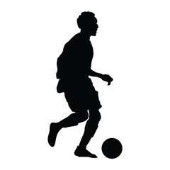 Obraz premium football player silhouette, vector illustration.