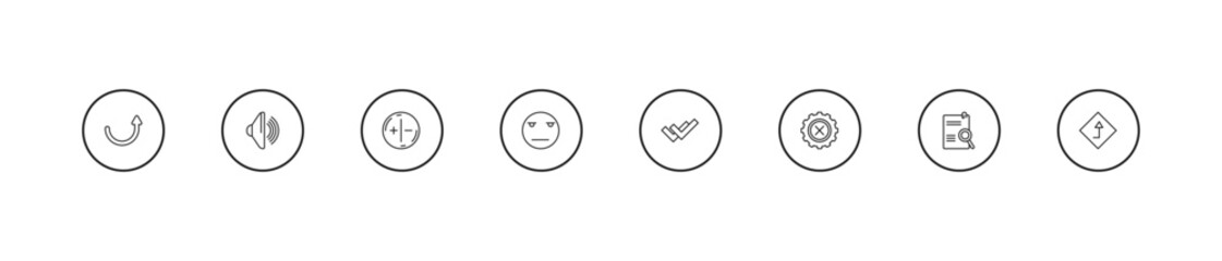 Obraz premium outline user interface icons set - white balance, boring, double checking. editable vector for web and mobile ui