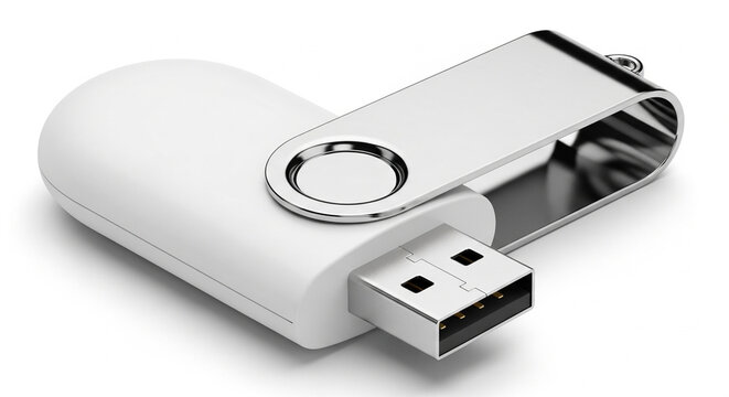 Compact Flash Drive for File Transfer and Backup Isolated on White Background