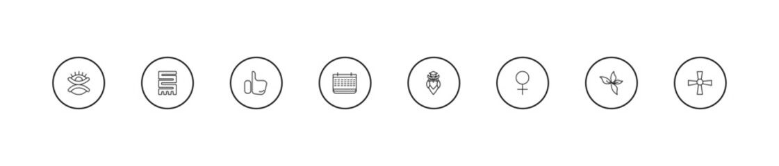 outline zodiac icons set - greatness, year, wisdom. editable vector for web and mobile ui © IconArt