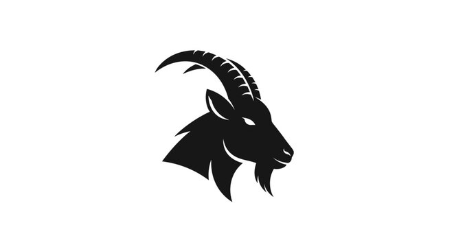 Black silhouette of a goat head.