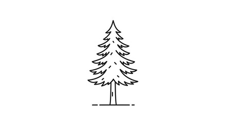 Fototapeta premium Minimalist pine tree illustration
