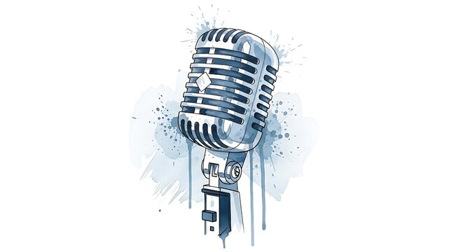 Vintage microphone illustration