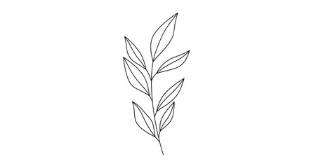 Fototapeta premium Minimalist leaf illustration