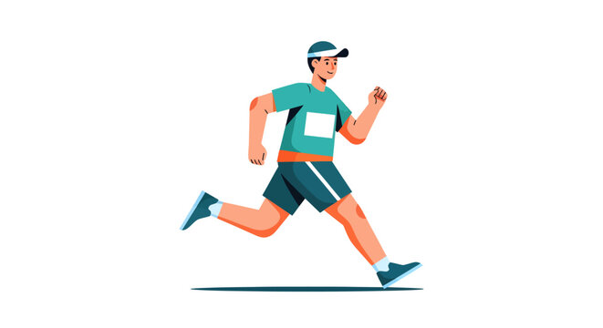 man running in casual sportswear, jogging, fitness, athlete