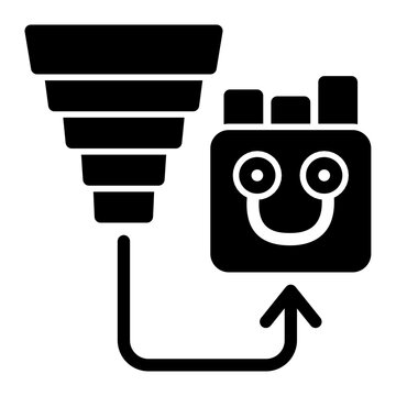 Visual representation tracking prospects through each stage of the selling process (Glyph Style)