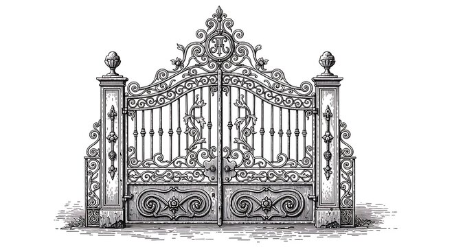 Ornate wrought iron gate