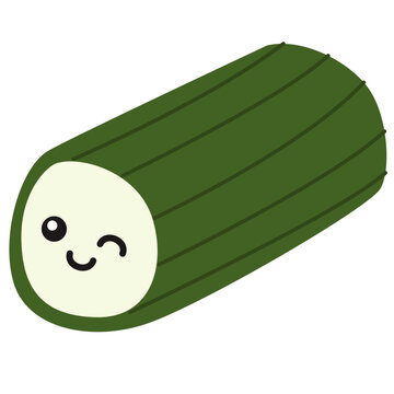 Kue Lemper Cute Traditional Indonesian Snack Illustration Sticky Rice Chicken Roll Character. Vector Isolated