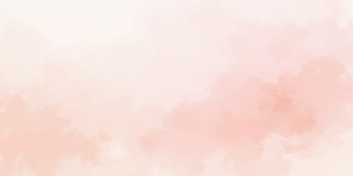 Vintage pastel pink abstract watercolor background with a grunge paper texture and light orange cloud patterns for an artistic wallpaper design