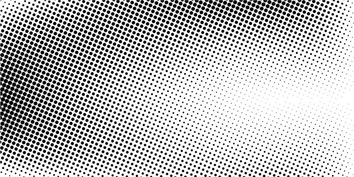 Dotted gradient halftone background. Horizontal seamless dots pattern in pop art style. Abstract modern stylish texture. Vector illustration.