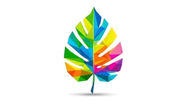 Abstract geometric leaf illustration