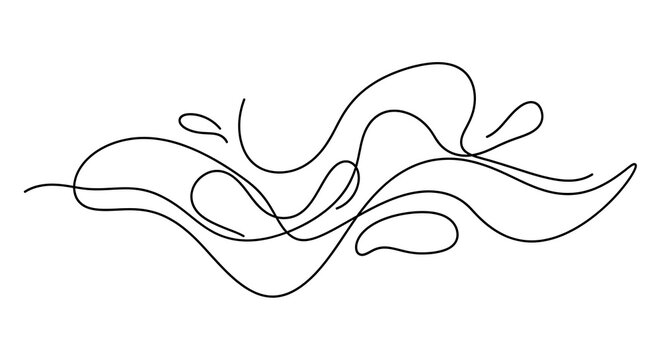 Abstract line art water splash